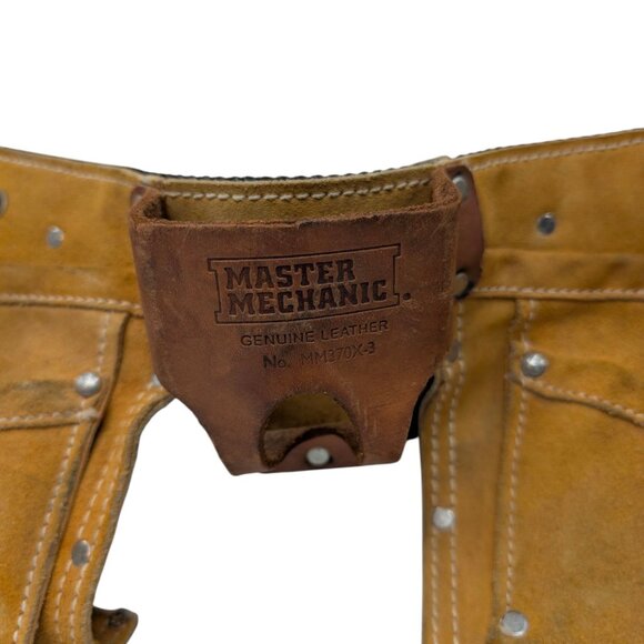 Master Mechanic Leather Tool Belt Master MM370X-3 Double Pouch Adjustable - Picture 4 of 16